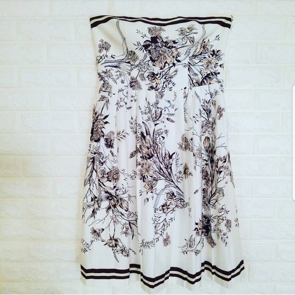 Anne Taylor Floral Print Strapless Mini Dress